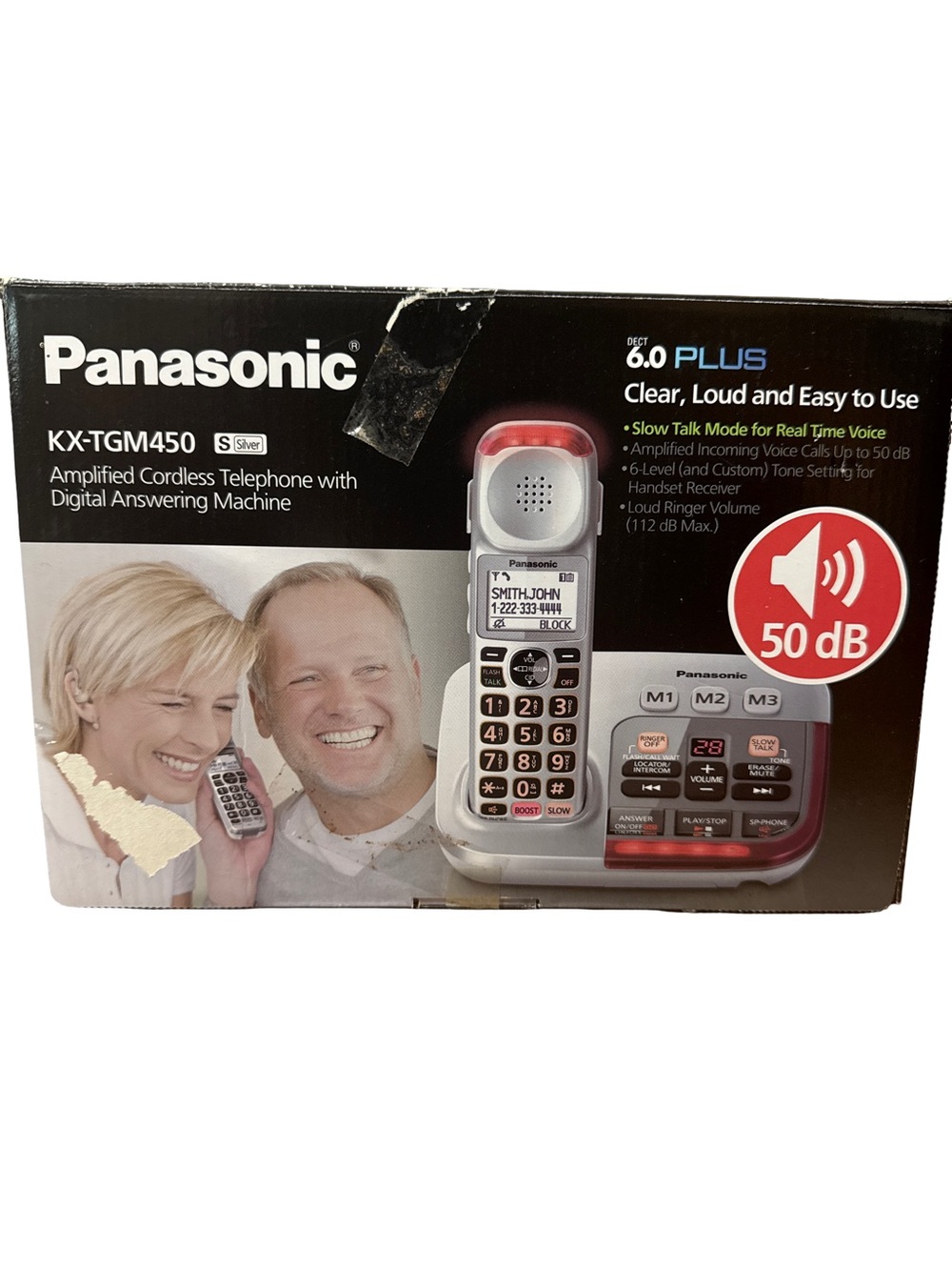 Panasonic KX-TGM420W Amplified Cordless Phone 40dB Boost + Answering Machine